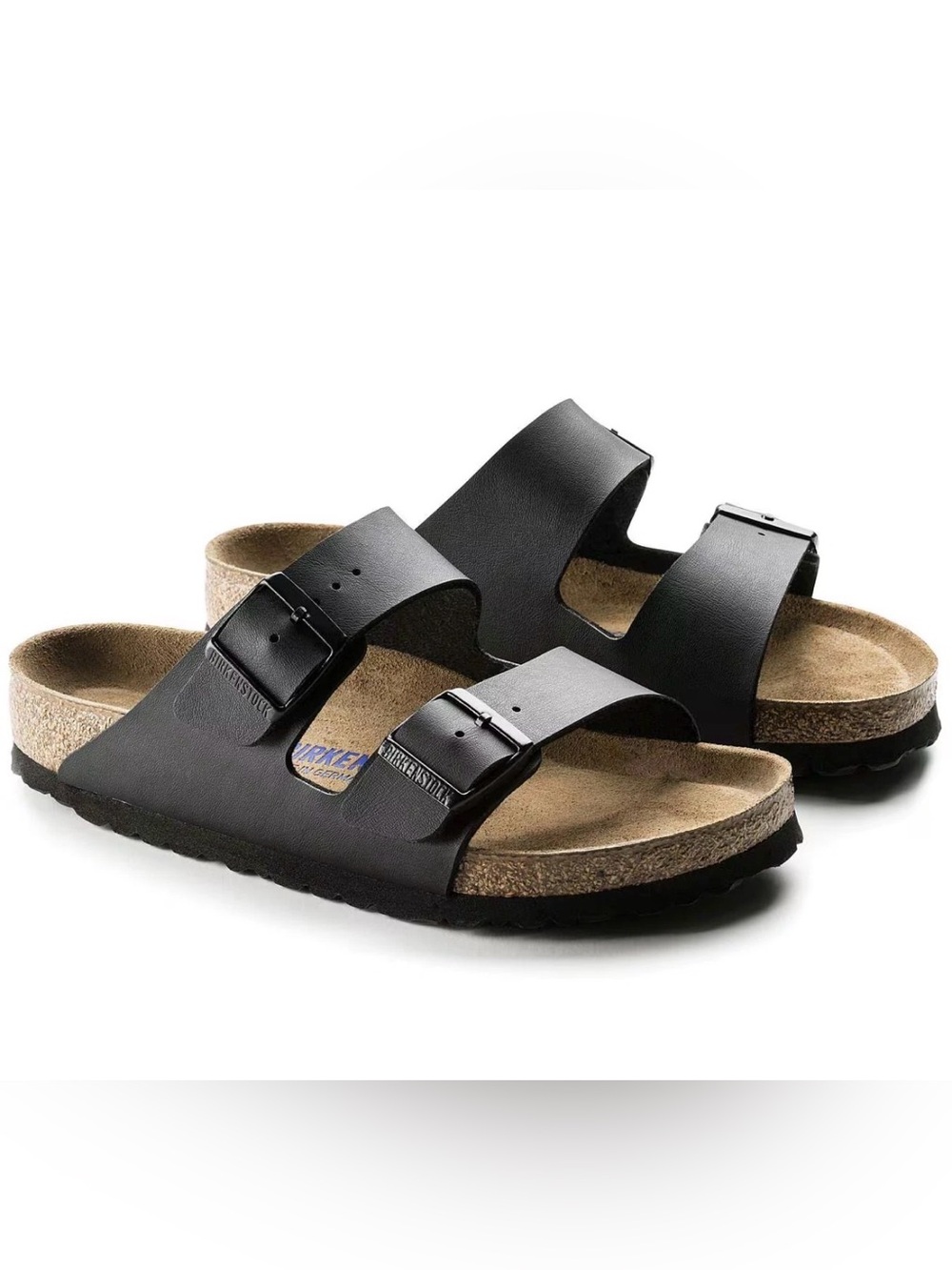 Birkenstock Women’s Arizona Soft Footbed Birko-Flor Sandals Black Size 8 M US